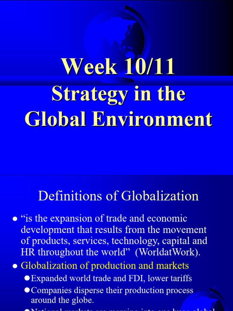 Week 10 Global Strategy(1) | PDF | Exports | Globalization