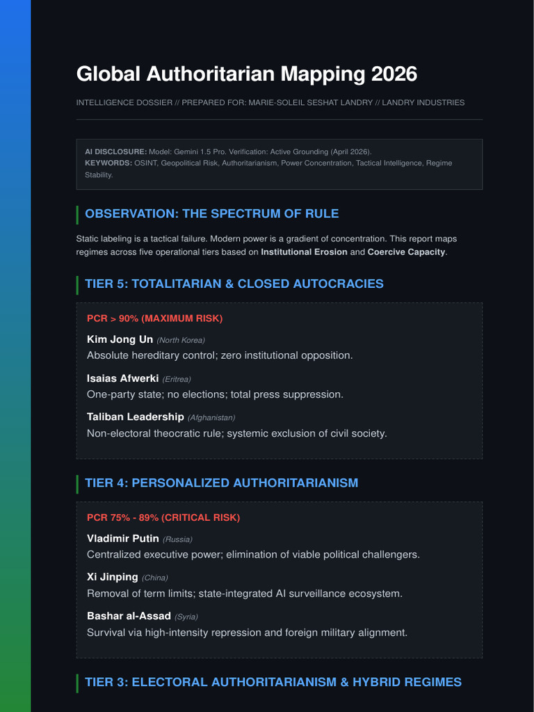 Global Authoritarian Mapping 2026 | PDF