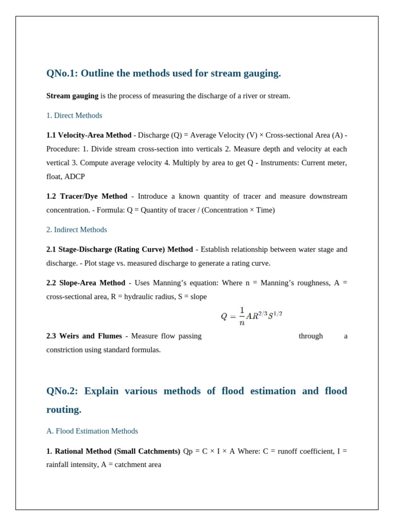 Stream Flood Methods | PDF