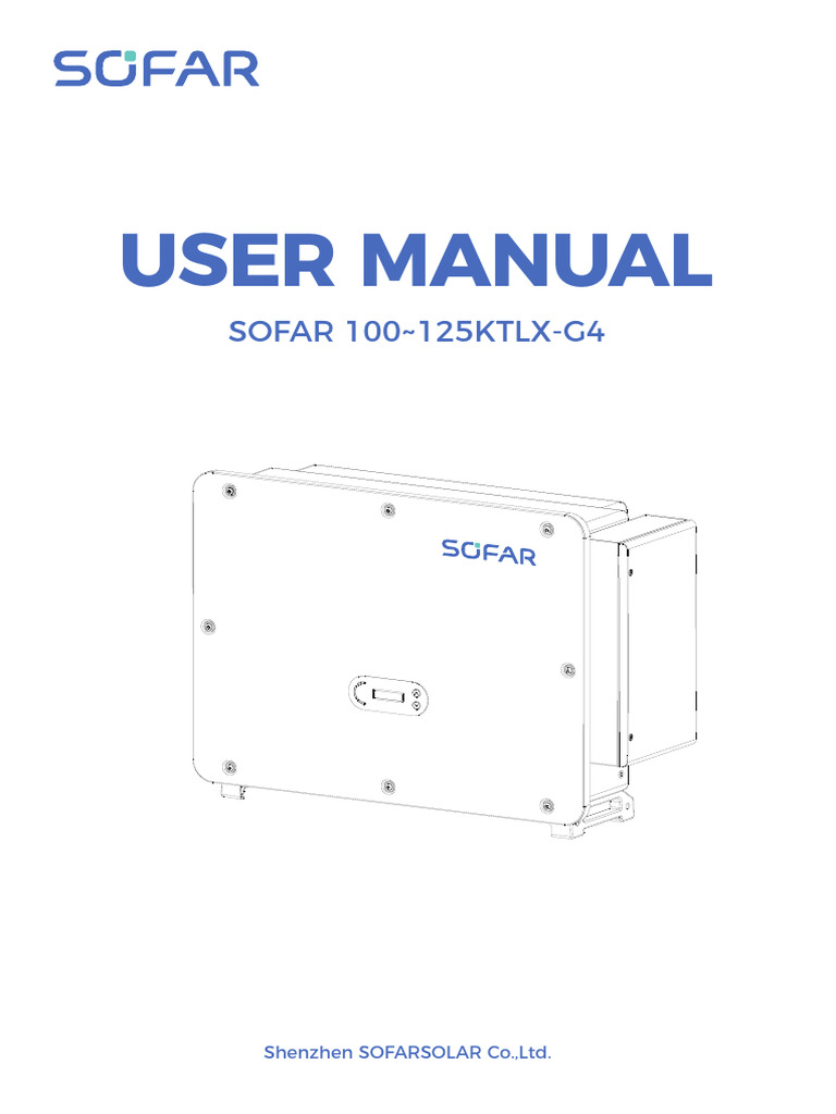 User Manual Sofar 100-125ktlx-g4 v1.0 en (1) | PDF | Power Inverter ...