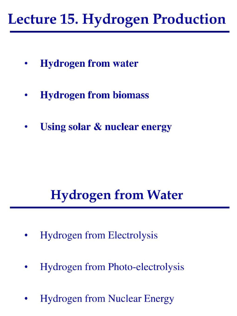 Hydrogen Production Method | PDF