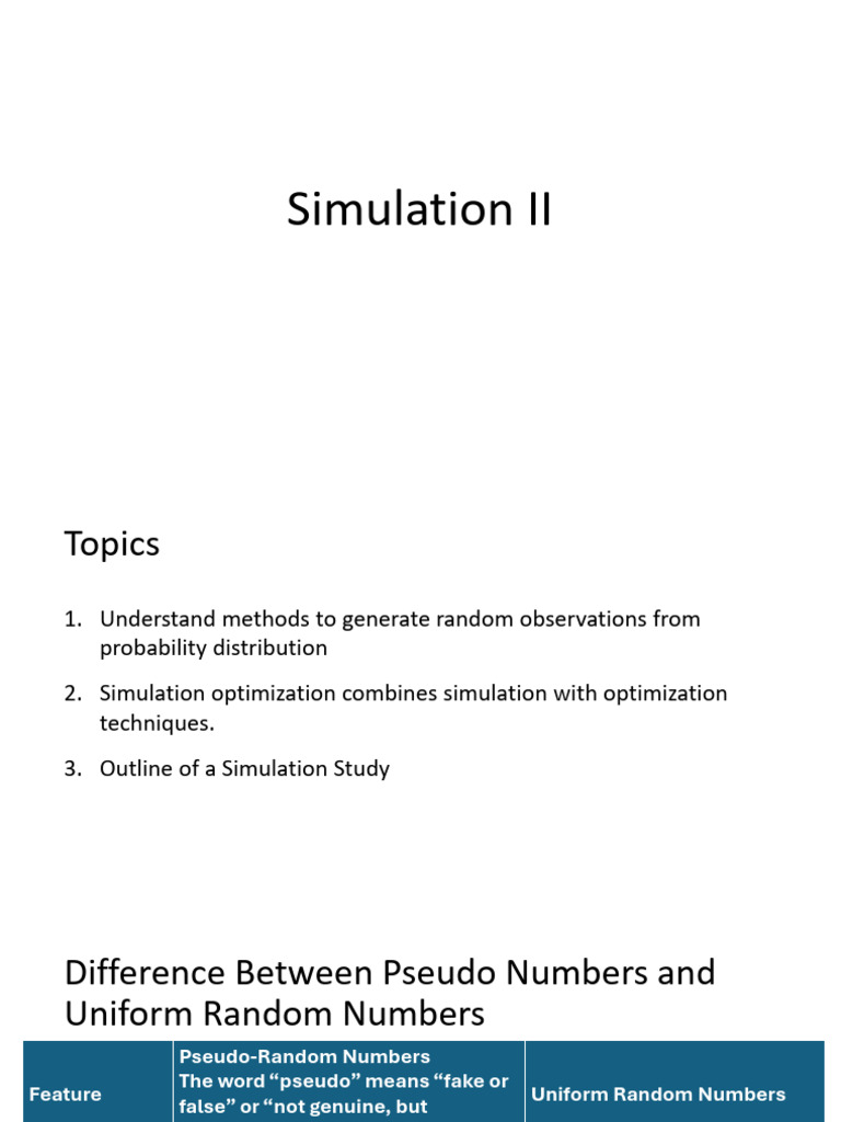 8. Simulation - II_revised | PDF | Probability Distribution | Simulation