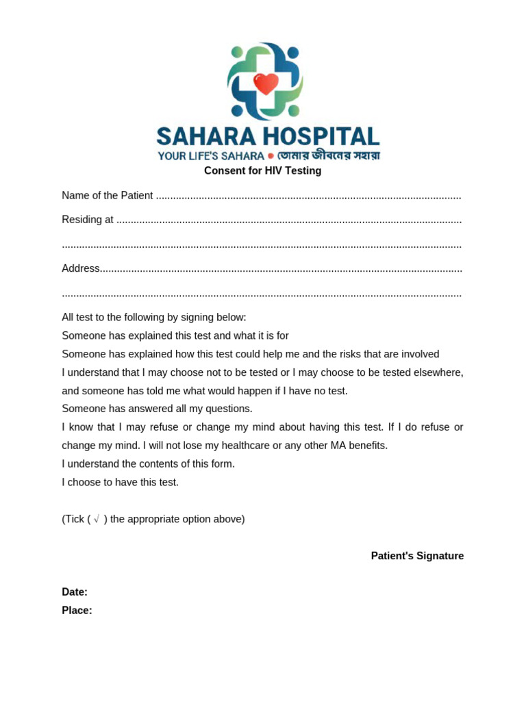 1.Consent for HIV Testing | PDF