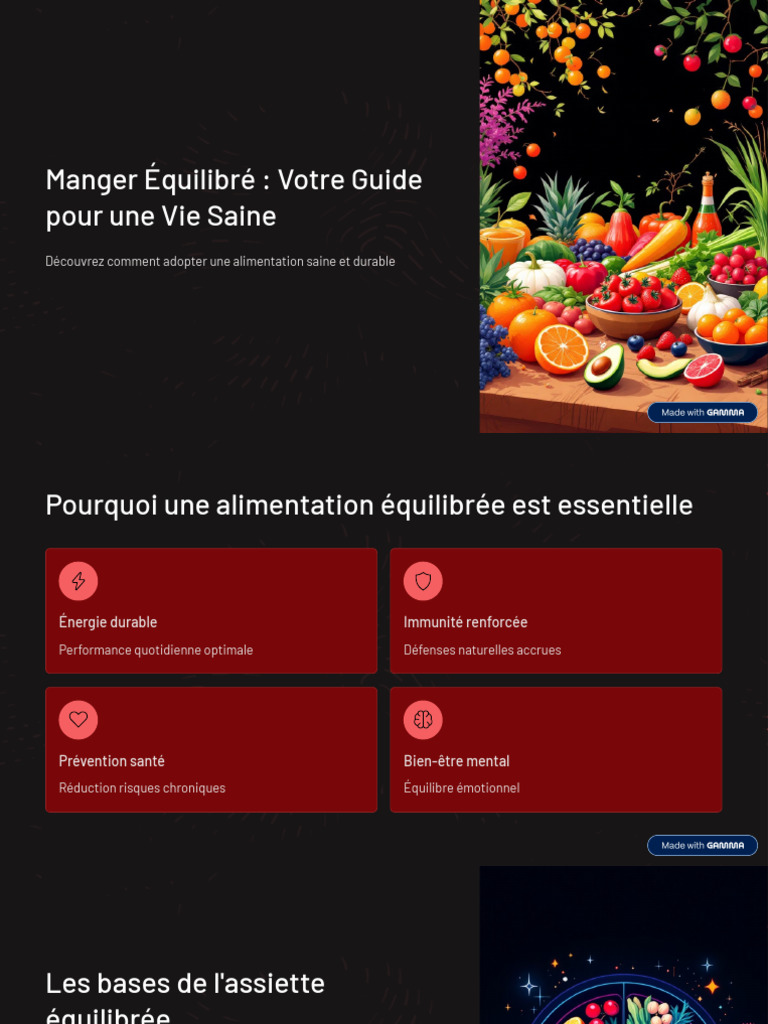 Manger Equilibre Votre Guide Pour Une Vie Saine | PDF | Manger | Fruit