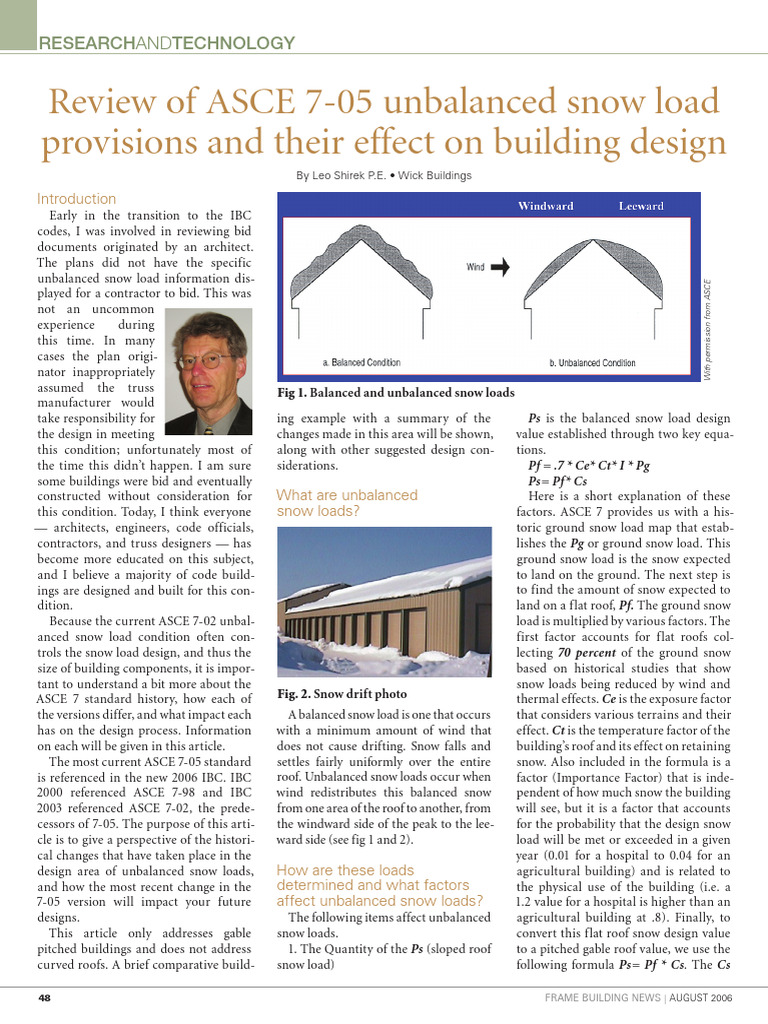 NFBA Review ASCE7 Unbalanced Snow | PDF | Snow | Roof
