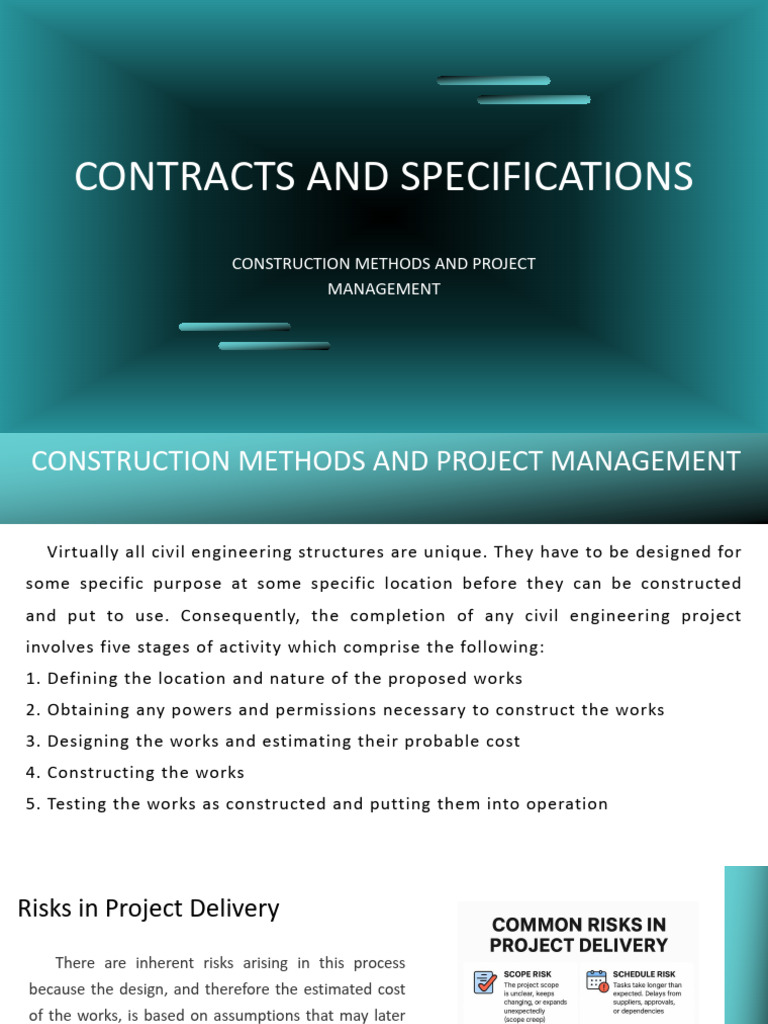 Contracts and Specifications | PDF | Specification (Technical Standard ...