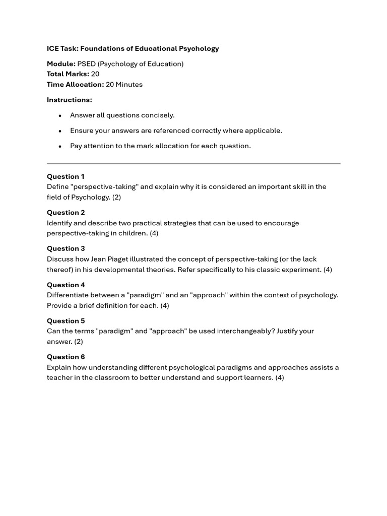 Psed5111-Ice Task 1 - 2026 | PDF