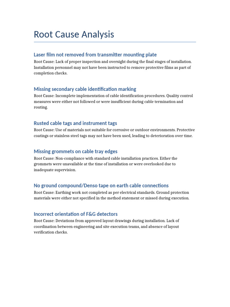 Root Cause Analysis With Prevention | PDF | Corrosion | Verification ...