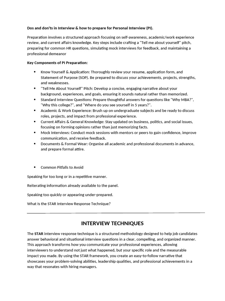 Pi(Personal Interview) | PDF | Leadership | Cognitive Science