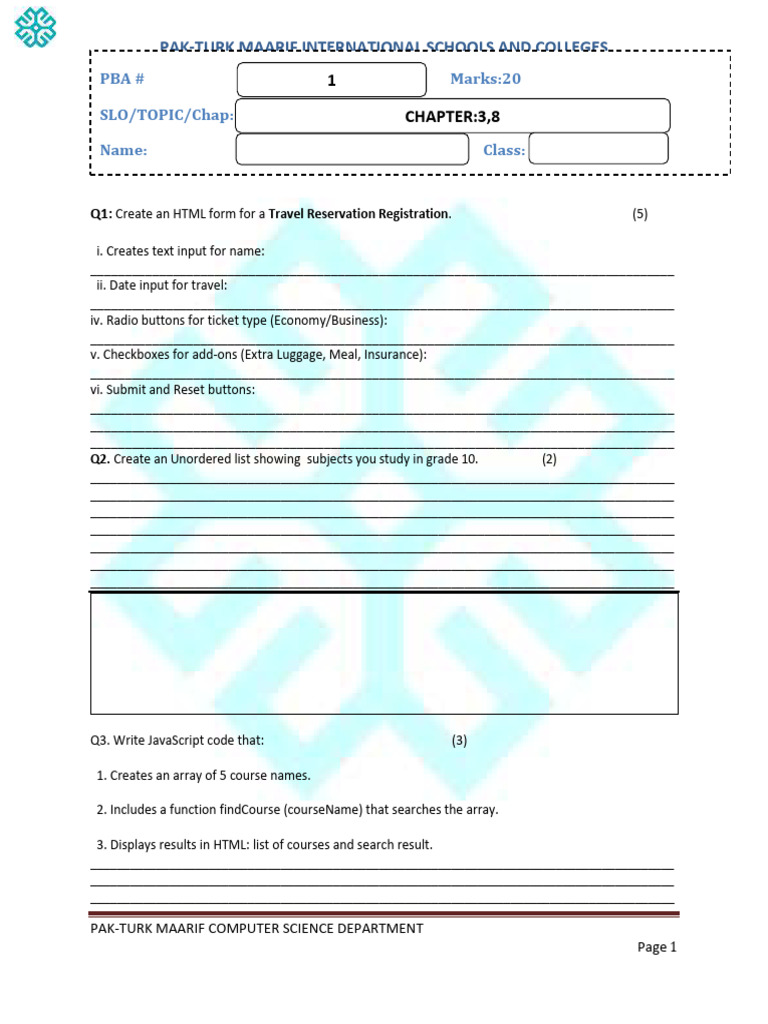 Ssc II Pba Prepration Sheet | PDF | Java Script | Html