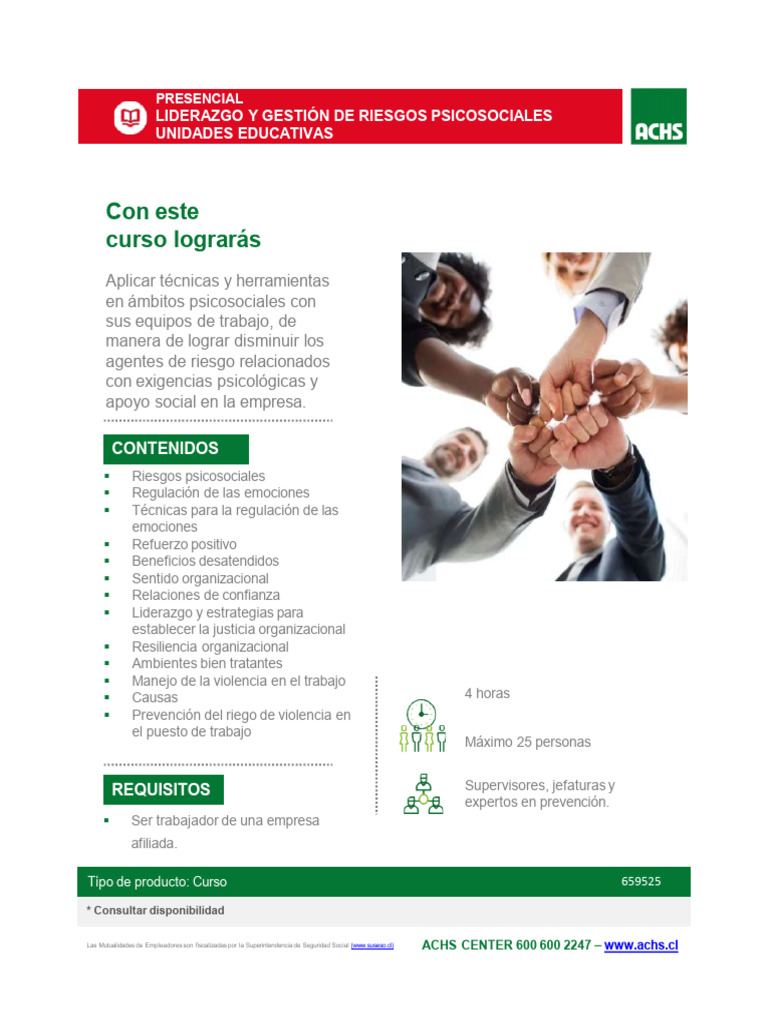 Liderazgo y Gestión de Riesgos Psicosociales Unidades Educativas | PDF