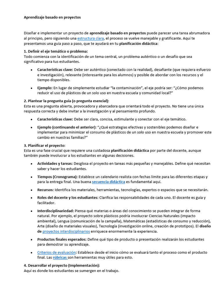 ABP Aprendizaje Basado en Proyectos | PDF | Evaluación | Aprendizaje