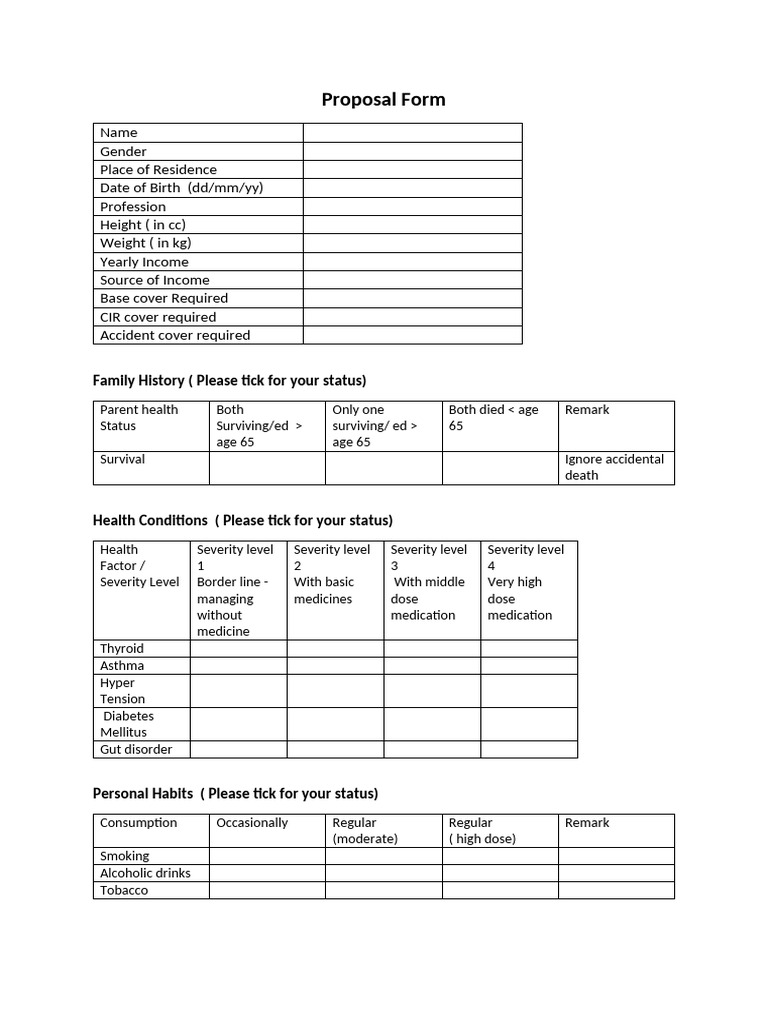 Standard Proposal Form | PDF