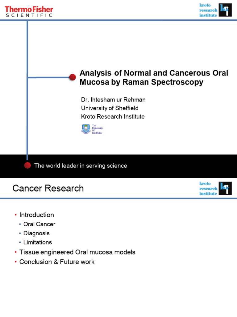 Analysis of Normal and Cancerous Oral Mucosa by Raman Spectroscopy ...