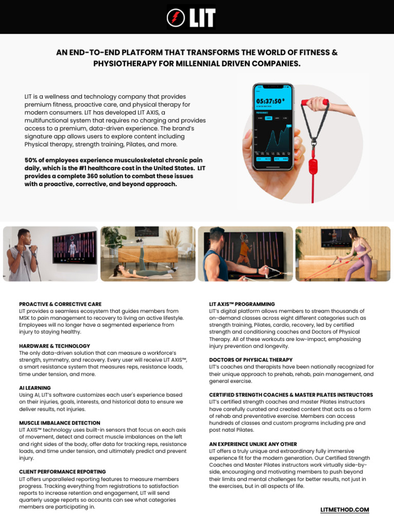 LIT One Pager 2023 | PDF | Physical Therapy | Pilates