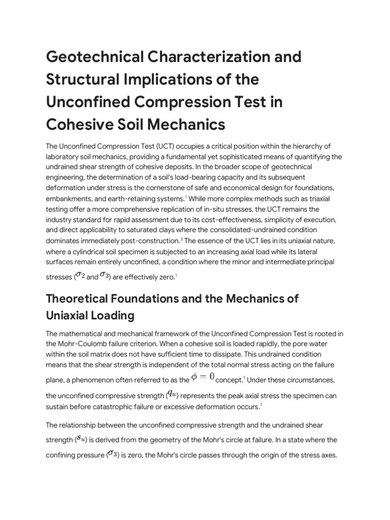 Researching Unconfined Compression Soil Test | PDF | Fracture ...