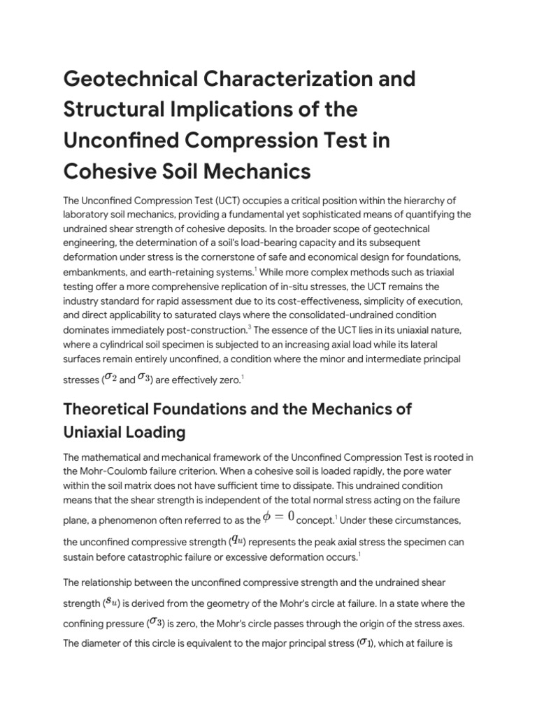 Researching Unconfined Compression Soil Test | PDF | Fracture ...