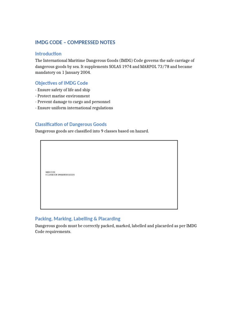 IMDG Code Notes With Images | PDF