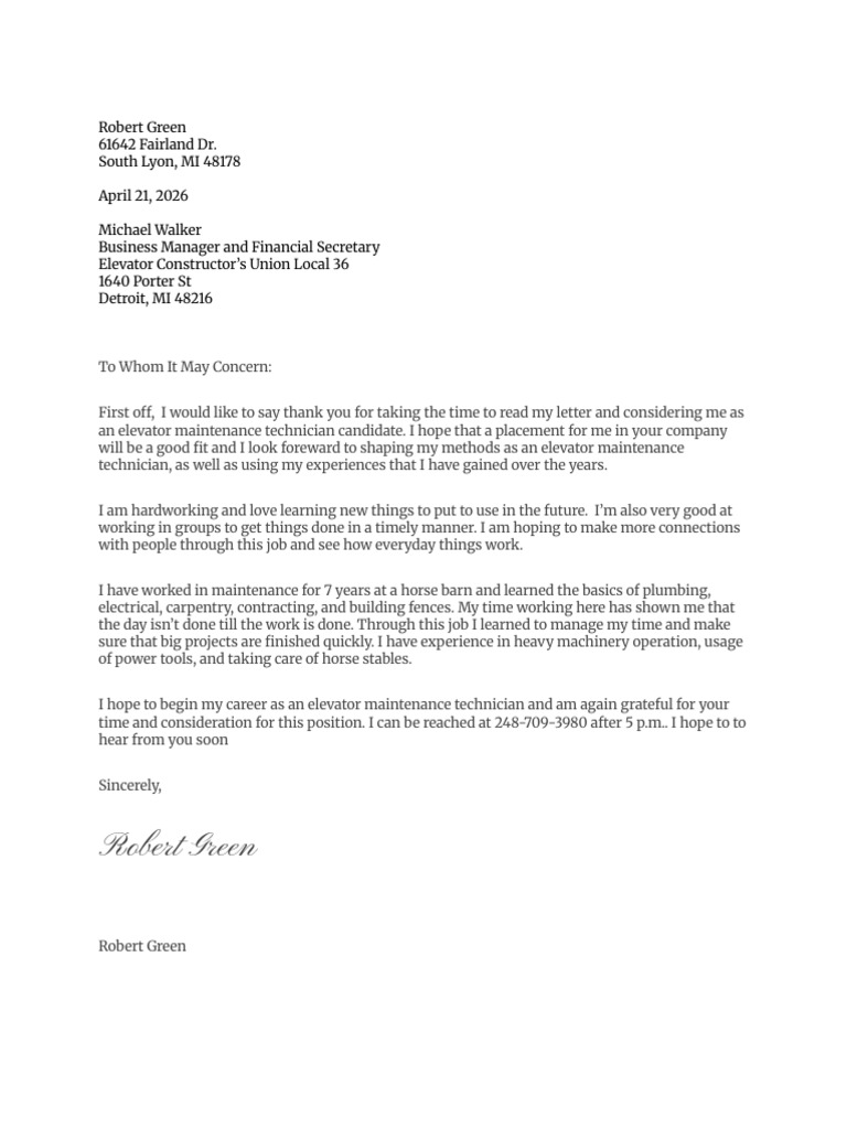 Declan Cover Letter | PDF