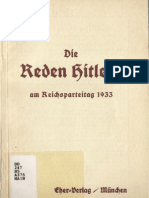 Die Reden Hitlers Am Reichsparteitag 1933 (1934, 27 Doppels., Scan, Fraktur)