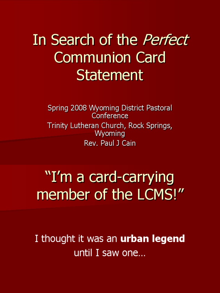 Communion Card Guidelines for LCMS | PDF | Eucharist | Lutheranism