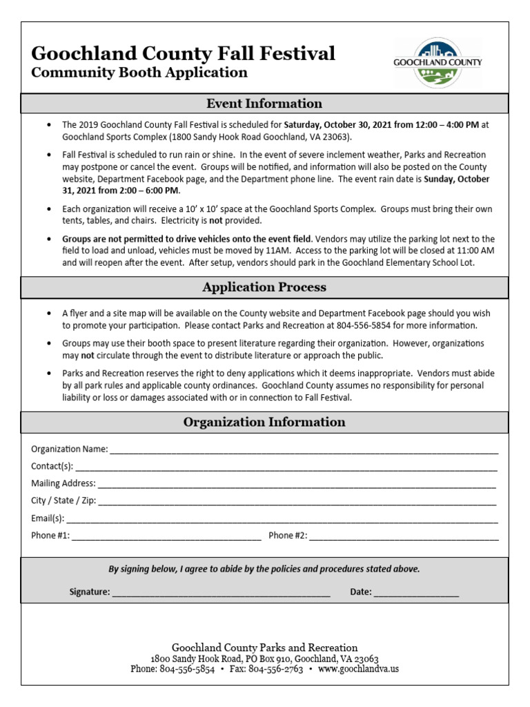 Community Booth Application 2021 | PDF