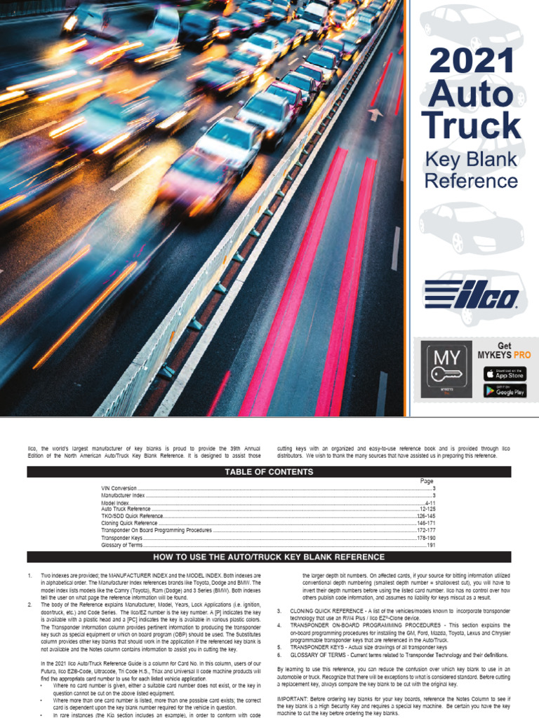Ilco Key Reference 2021 | PDF | Dodge | Industries