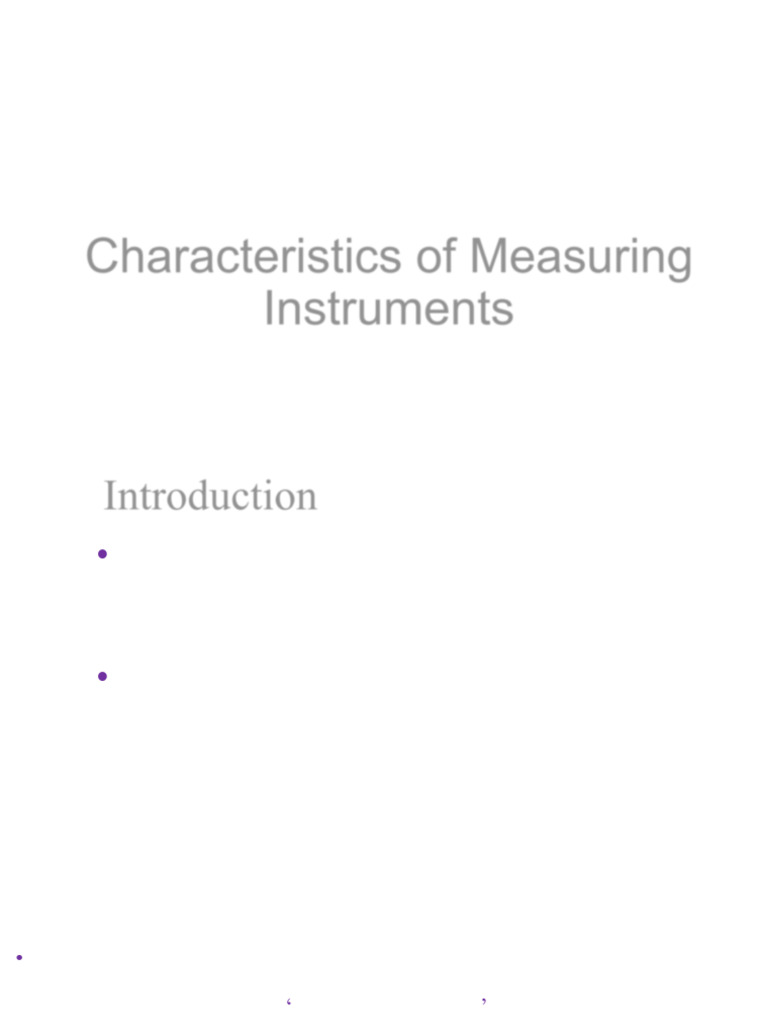 Topic One-A-Characteristics of Measuring Instruments | PDF ...