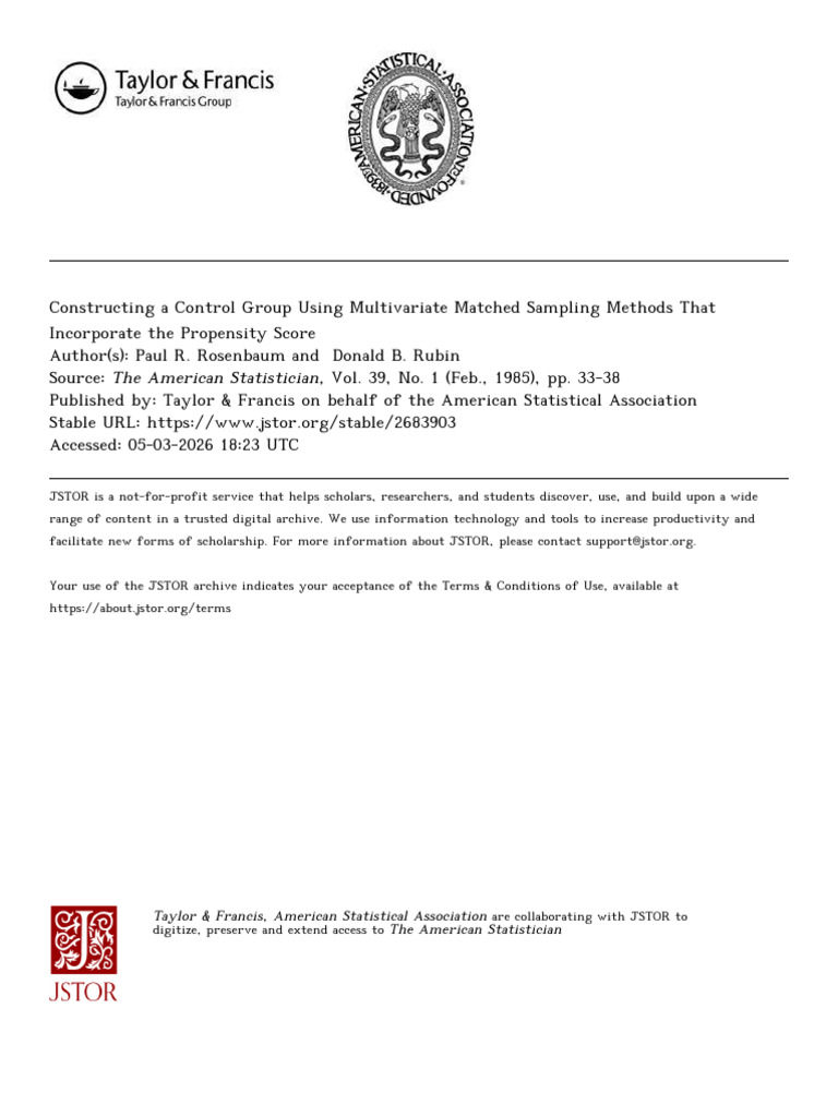 Constructing a Control Group Using Multivariate Matched Sampling ...