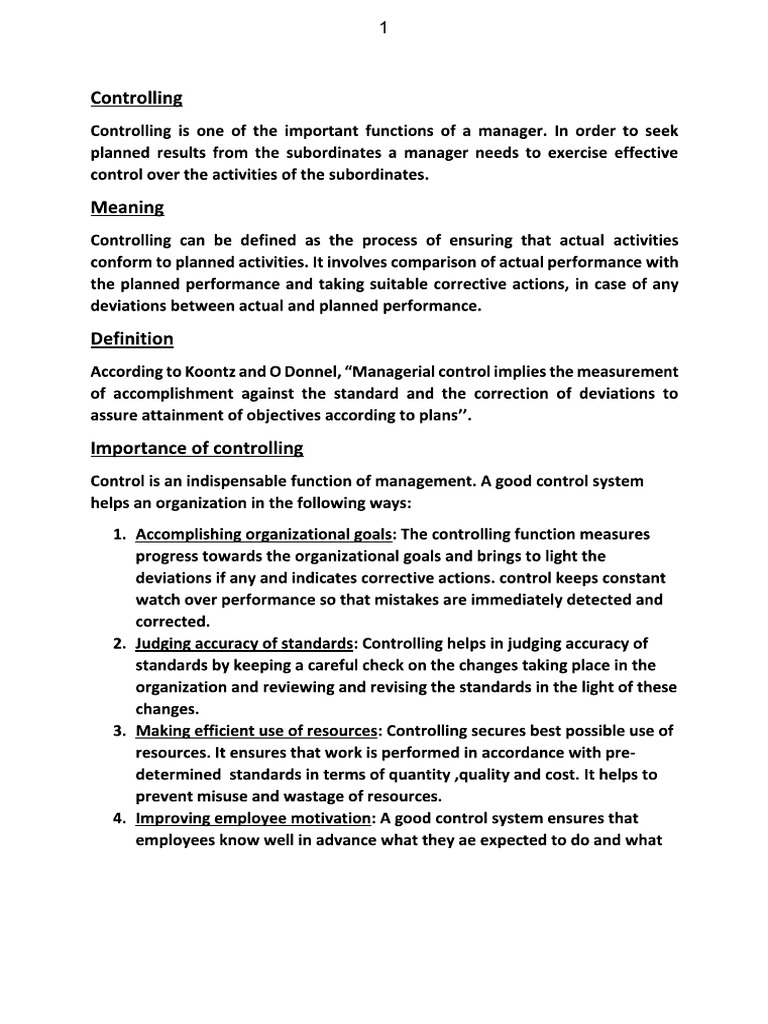 CH 8 CONTROLLING (25 Full set) | PDF | Business