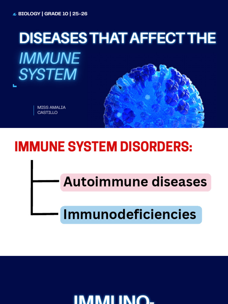 Class 4 - Diseases That Affect the Immune System | PDF ...