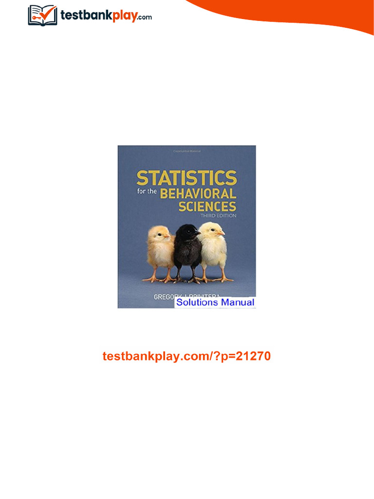 Statistics for the Behavioral Sciences 3rd Edition Privitera Solutions ...