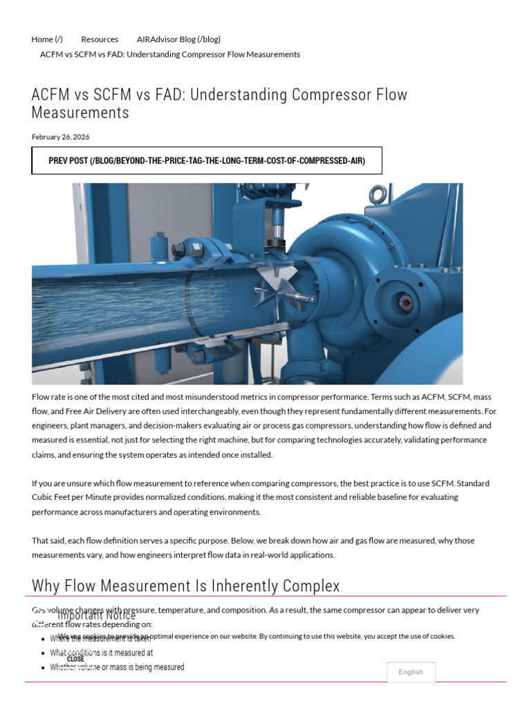 ACFM vs SCFM vs FAD_ Understanding Compressor Flow Measurements | PDF ...