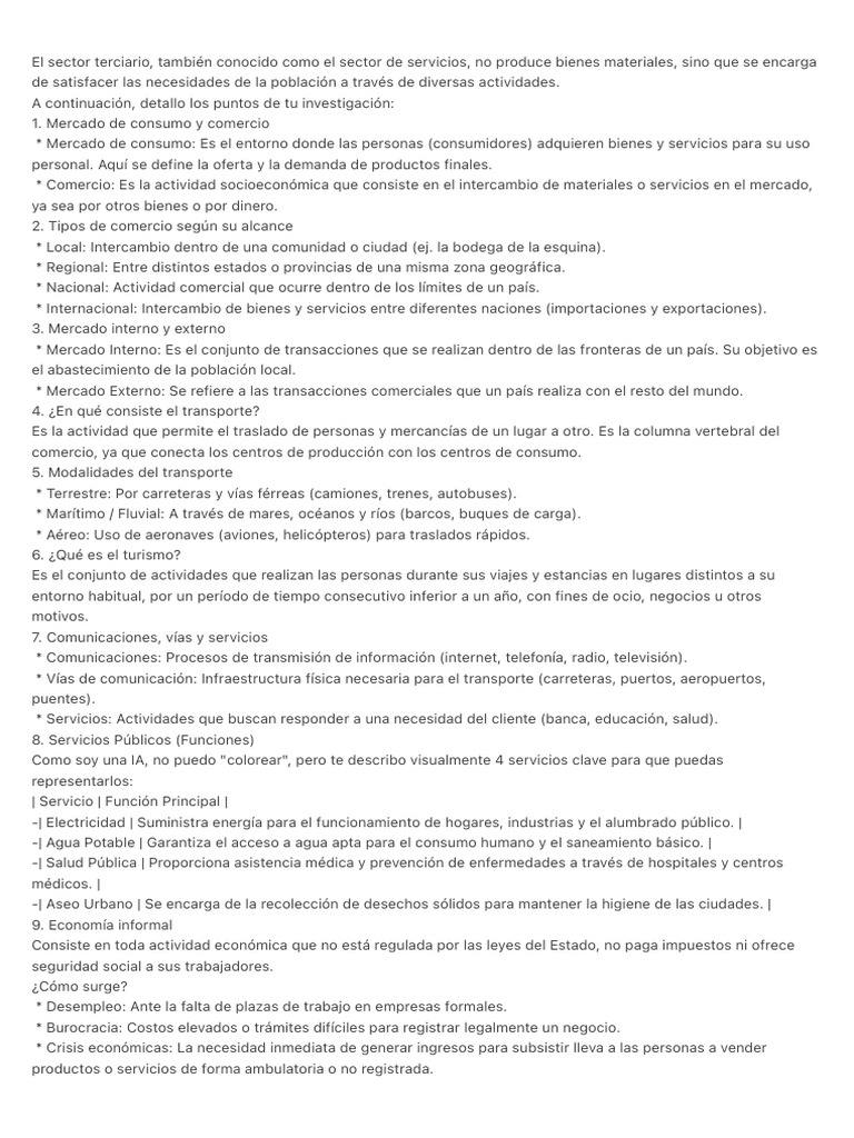 El sector terciario, también conocido como el sector de servicios ...