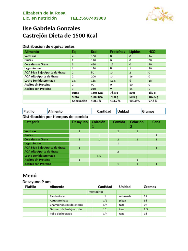 Plan de Alimentación | PDF | Alimentos | Cocina