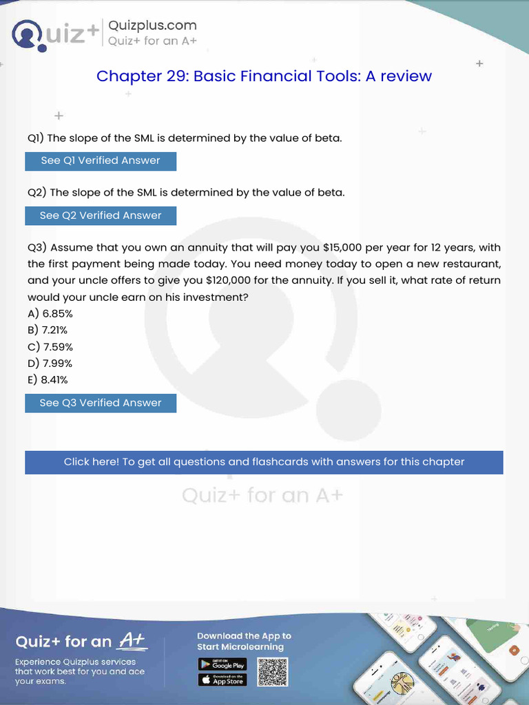 The Slope of the Sml is Determined by the Value of Beta | PDF | Option ...