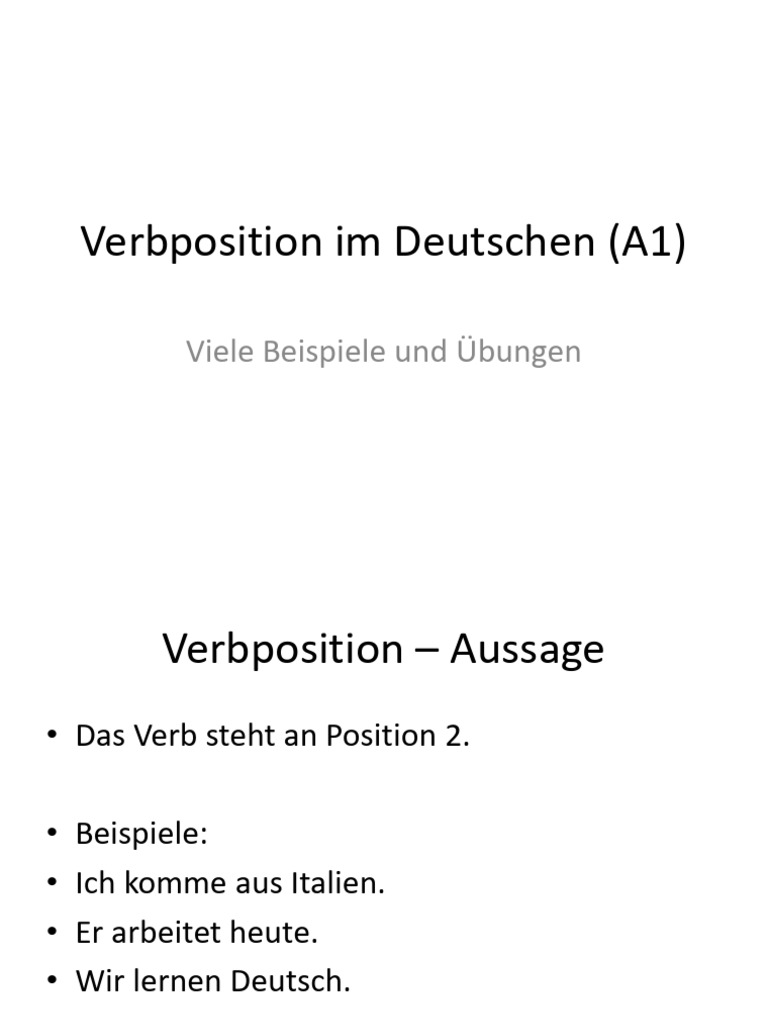 Verb Position | PDF
