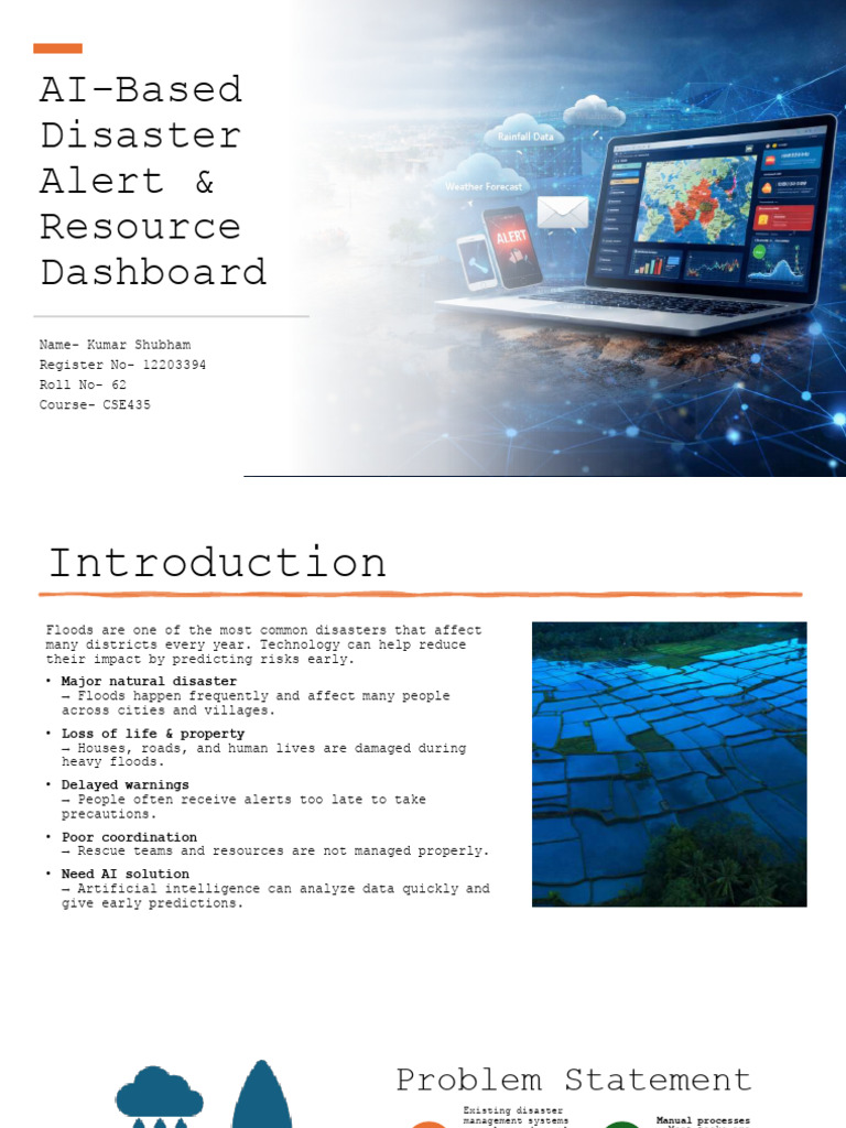 AI-Based Disaster Alert & Resource Dashboard | PDF | Artificial ...