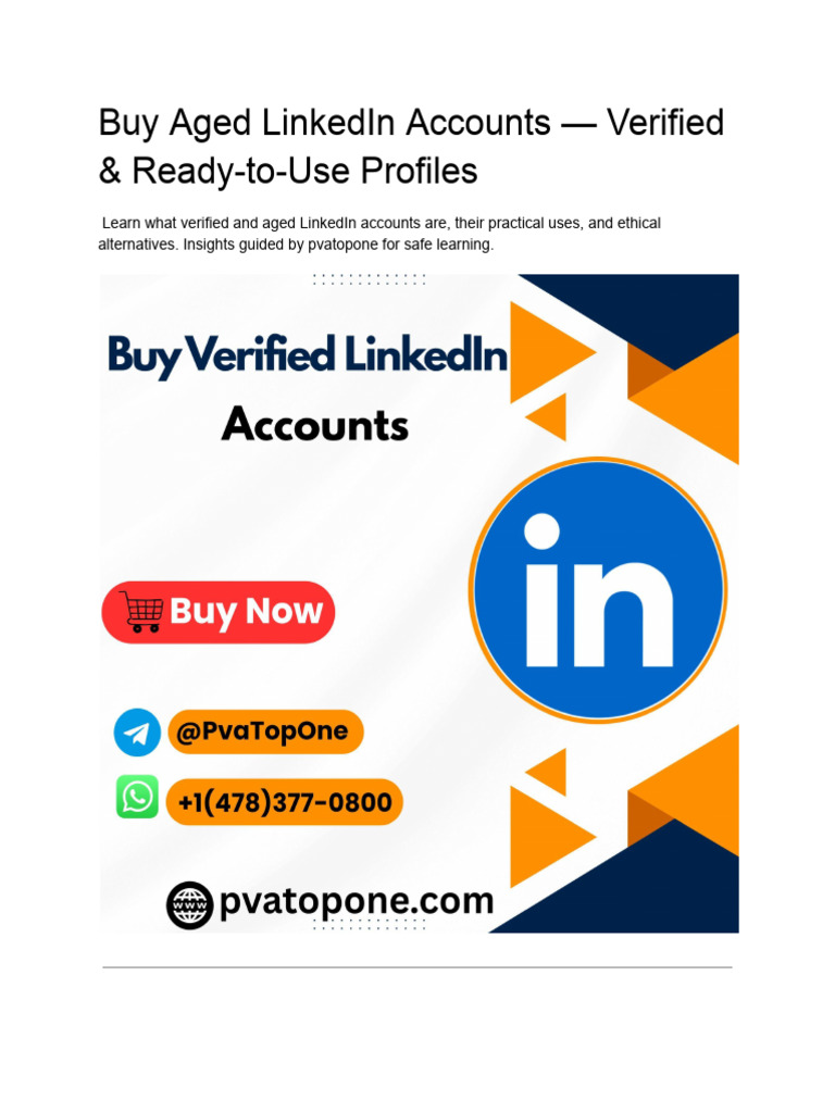 Buy Aged LinkedIn Accounts — Verified & Ready-To-Use Profiles | PDF ...