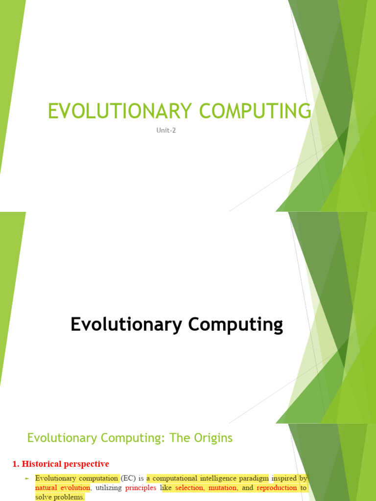 Unit-2 EVOLUTIONARY COMPUTING | PDF | Genetic Algorithm | Evolution