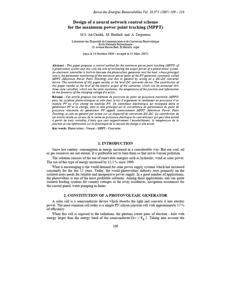Design of a Neural Network Control Scheme for the | PDF