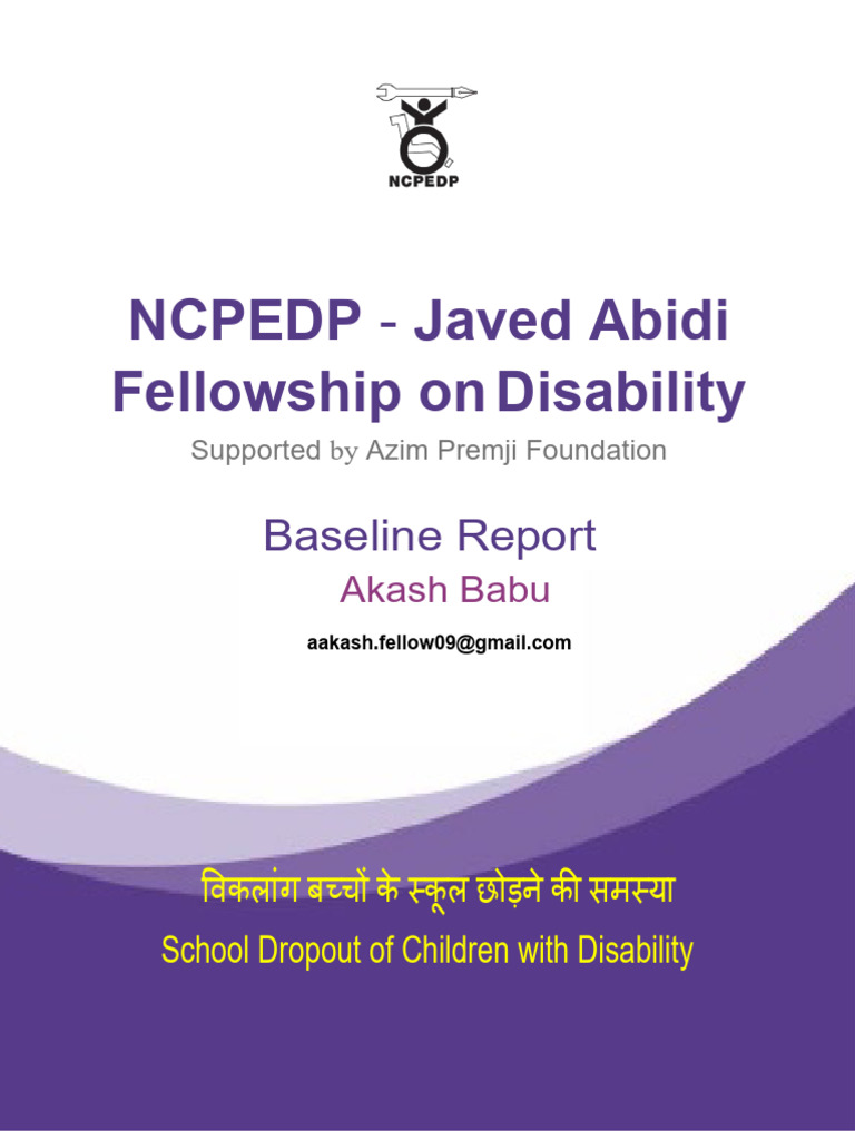 School Dropout of Children with Disabilities – Baseline Report (NCPEDP ...