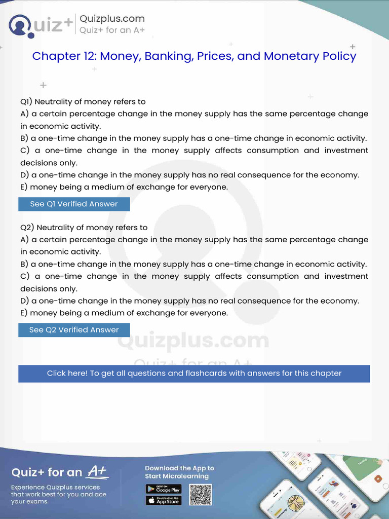Neutrality of Money Refers To | PDF | Labour Economics | Consumption ...