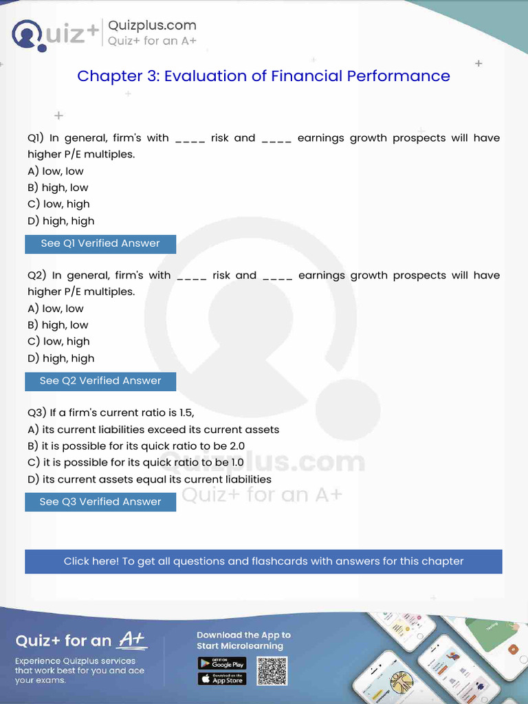 In General Firms With Risk and Earnings Growth Prospects Will Have ...