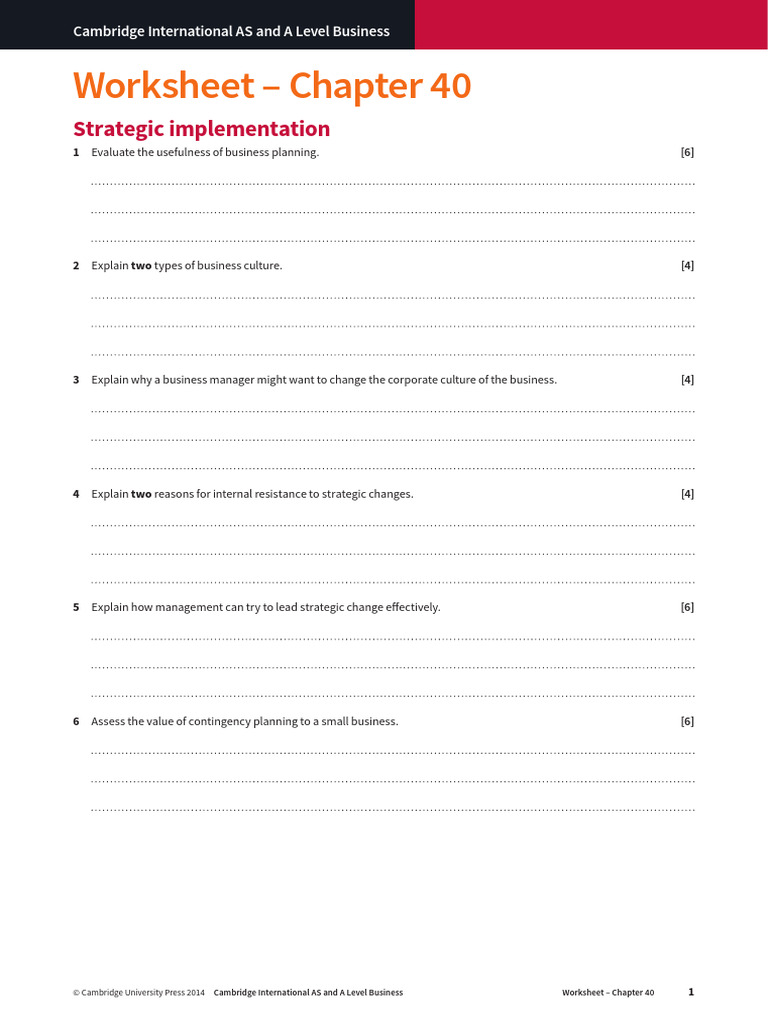 Worksheet 40 | PDF