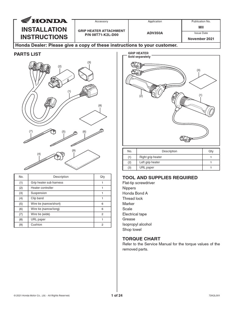 How to install heated grips | PDF | Screw | Manufactured Goods