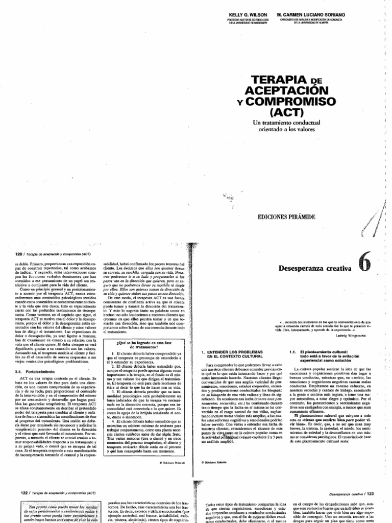 ACT Soriano y Wilson - Cap 6. | PDF | Las emociones | Ansiedad