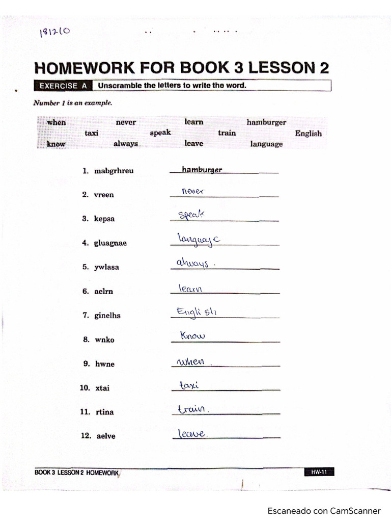 Homework and Evaluation Lesson 2 (1) | PDF
