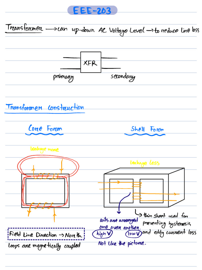 2206008_EEE 203 [Note] | PDF | Transformer | Electrical Equipment