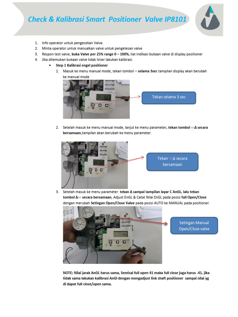 Kalibrasi Positioner Valve IP1801 | PDF